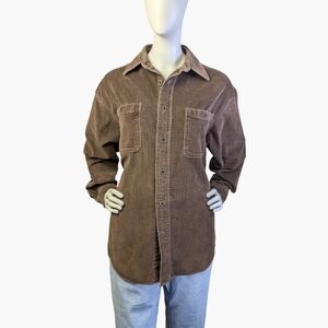 Vintage Cherokee Brown Wide Rib Corduroy Shirt Jacket | 90s | Oversized
